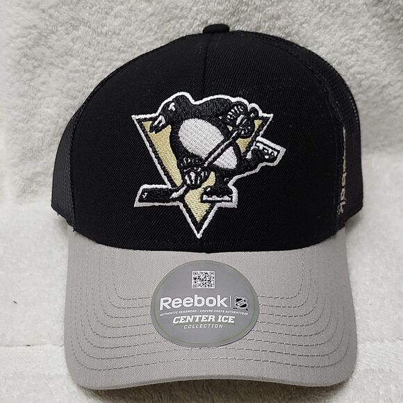 Reebok Pittsburgh Penguins Trucker Snapback Hat - New - Picture 1 of 8